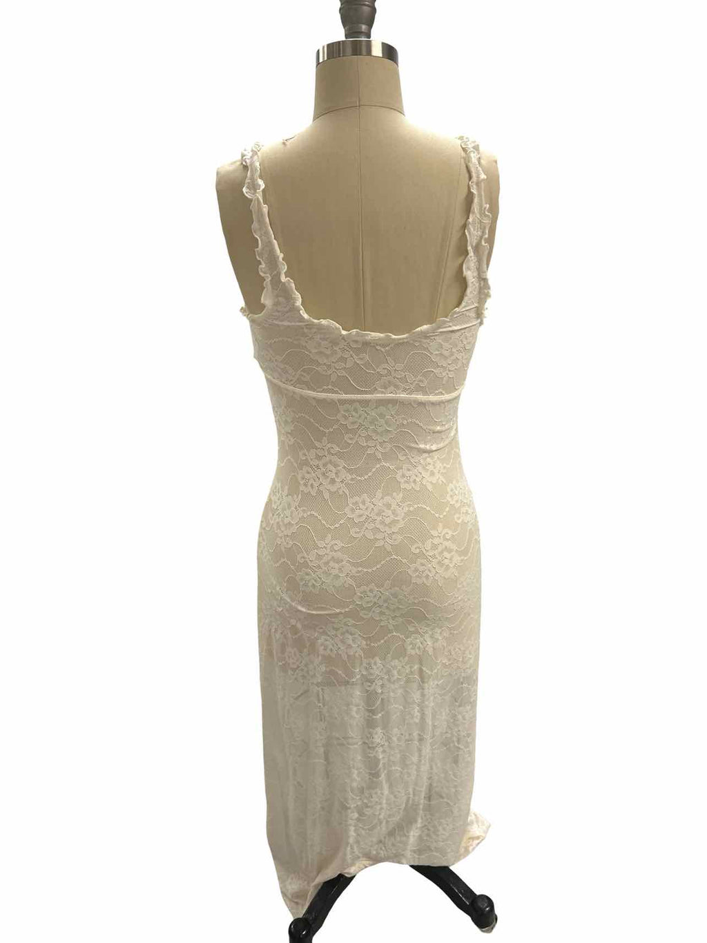 WE WORE WHAT SHEER LACE SLVLS MAXI DRESS SIZE: S
