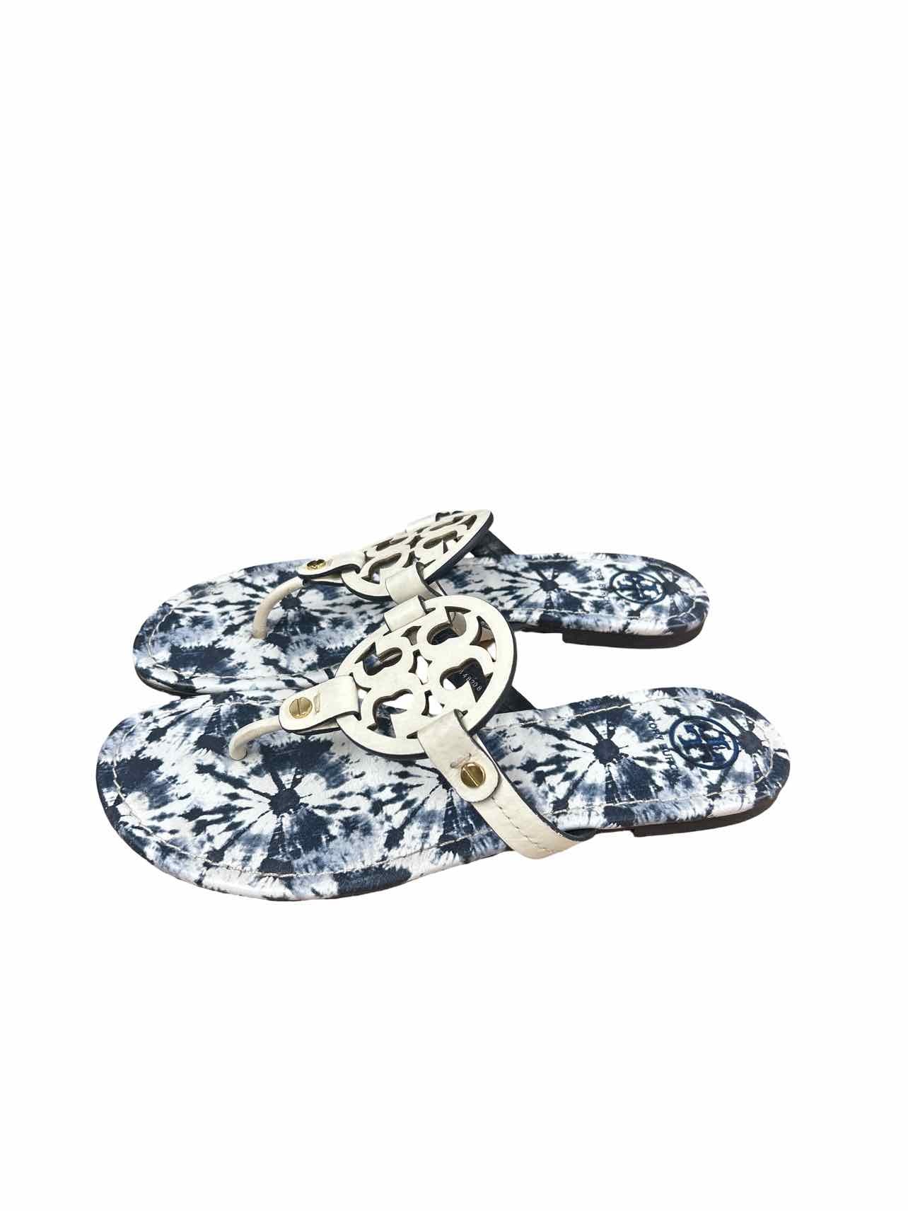TORY BURCH LEATHER TYE-DYE MILLER SANDAL SIZE: 8.5