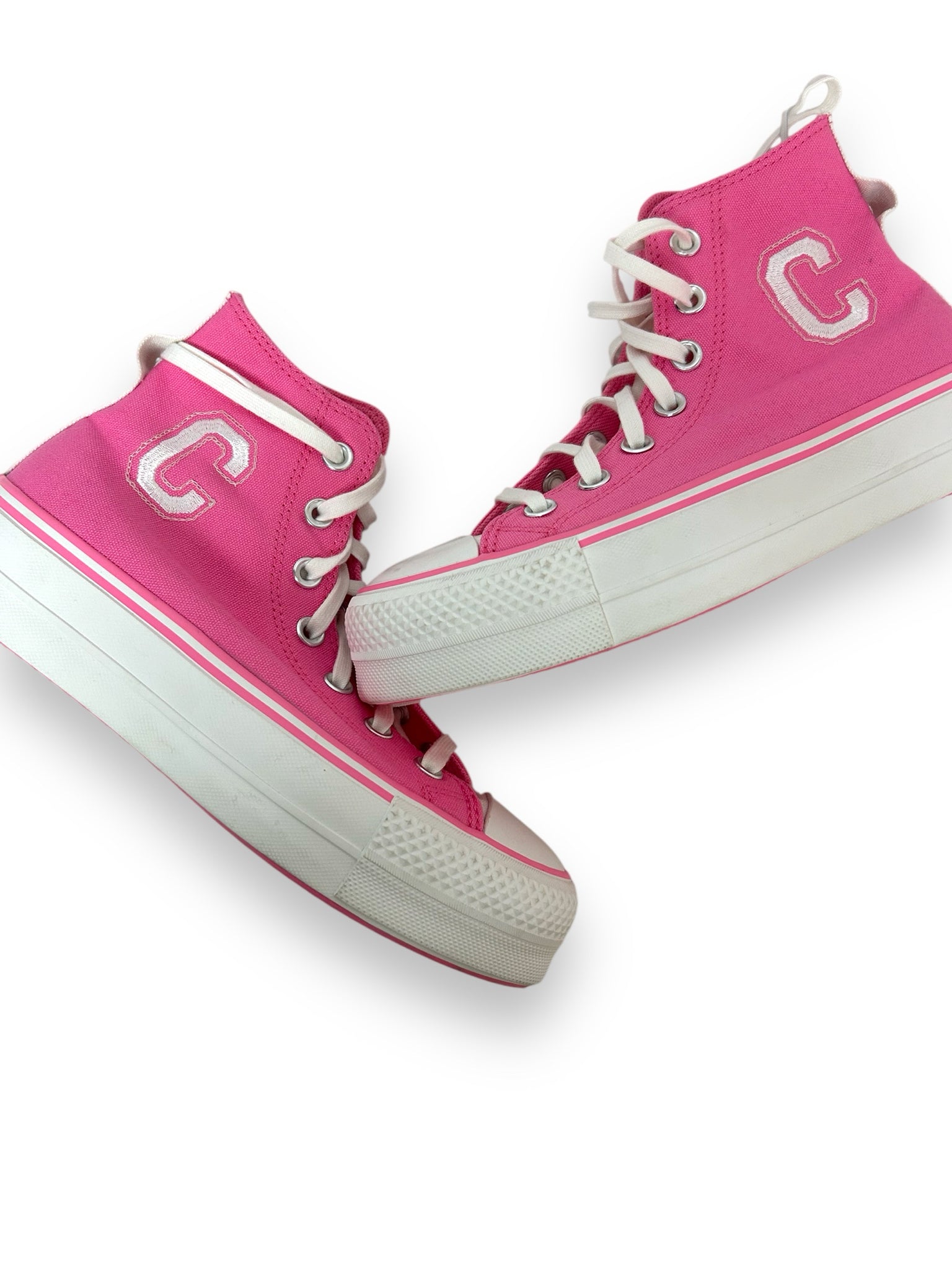 CONVERSE NWOB VARSITY PLATFORM BUBBLEGUM PINK PLATFORM SNEAKERS SIZE 6