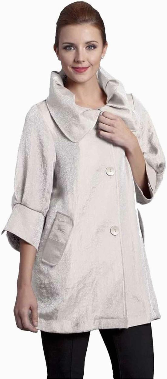 DAMEE INC. ROSIE SHIMMER SWING JACKET SIZE: L