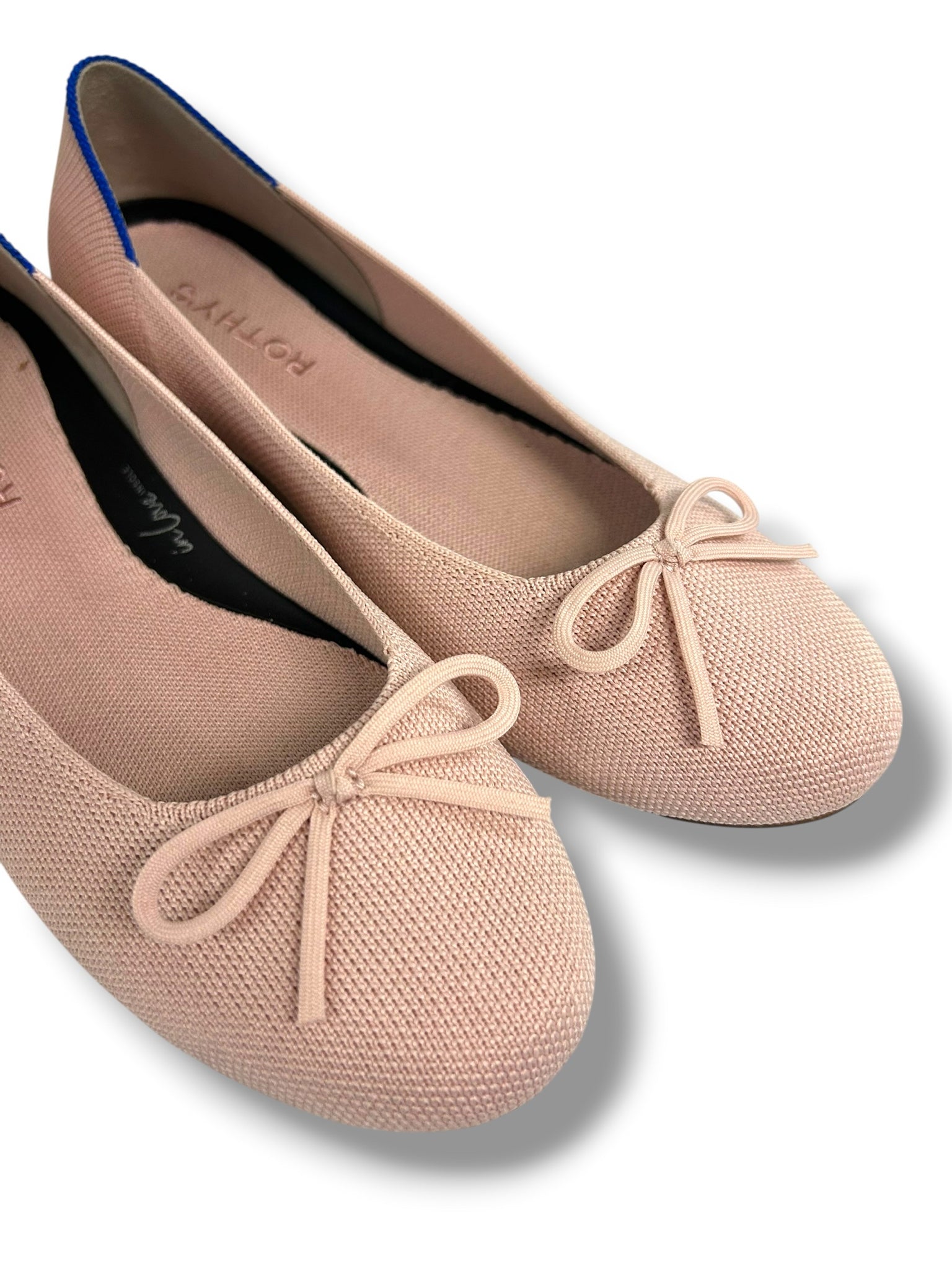 ROTHY'S THE BALLET FLAT IN BALLERINA PINK BOW SIZE 8