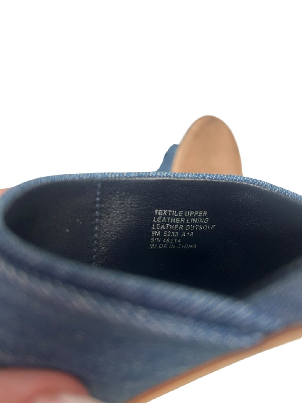 TORY BURCH ANNABELLE DENIM BOW SLIDE SANDALS SIZE 9