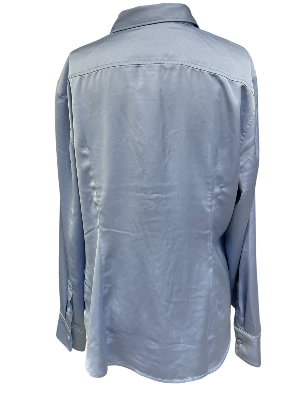 JCREW SLIM FIT DRAPEY LUSTER BLUE BLOUSE SIZE 12