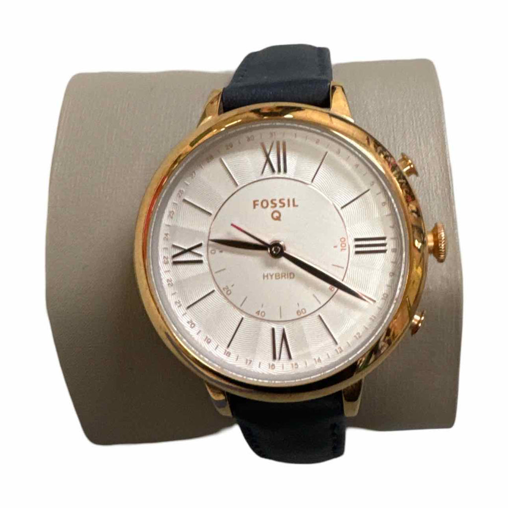 FOSSIL JACQUELINE NAVY LEATHER WATCH NAVY/GOLD