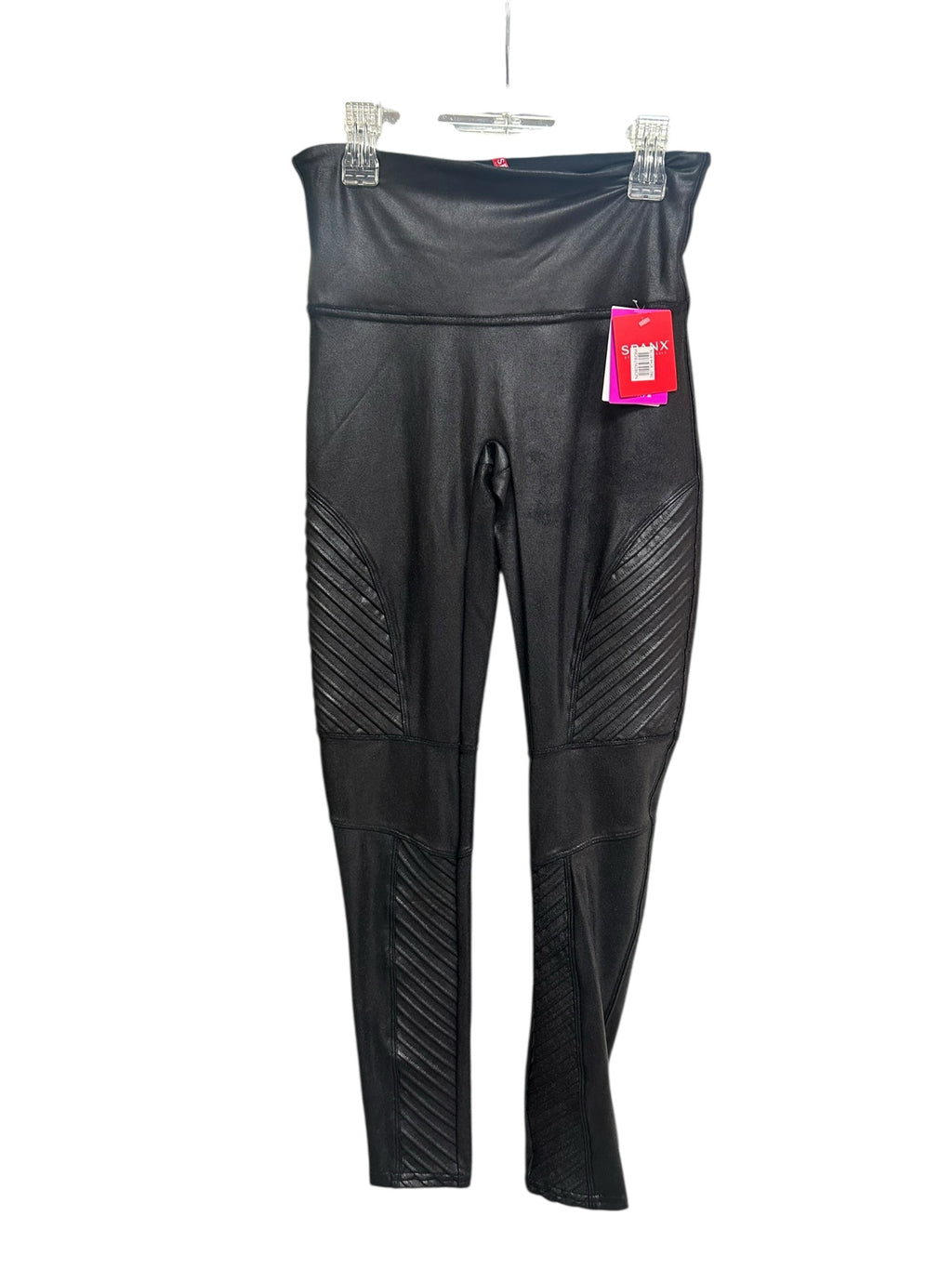 NWT SPANX BLACK FAUXLEATHER MOTO HIGHT WAIST LEGGINGS SIZE MEDIUM