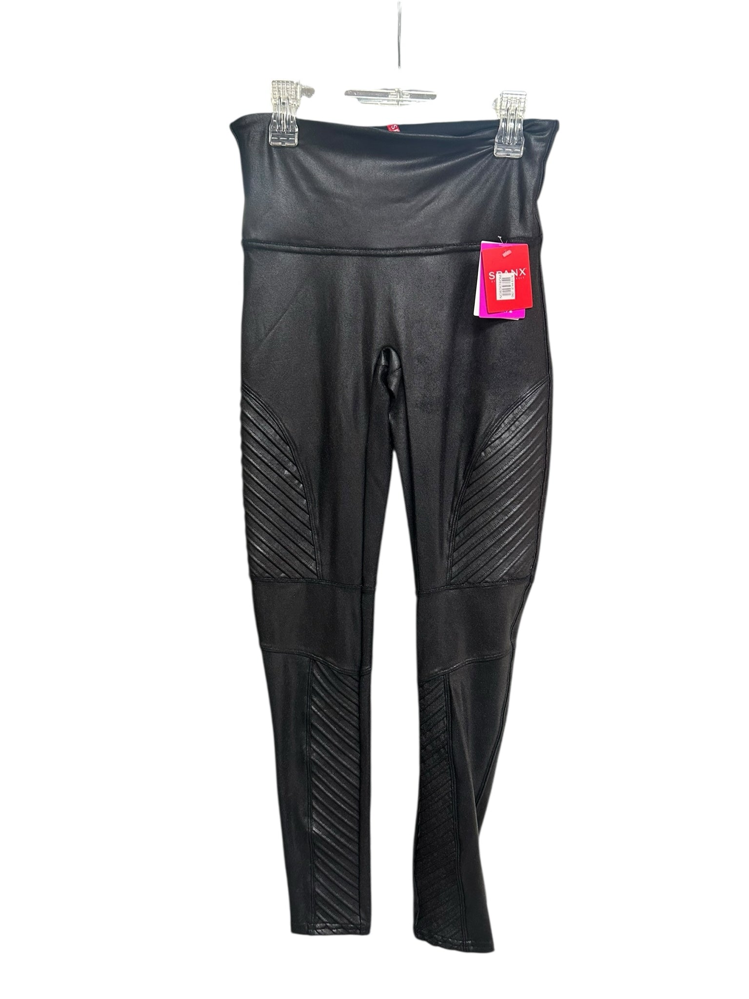 NWT SPANX BLACK FAUXLEATHER MOTO HIGHT WAIST LEGGINGS SIZE MEDIUM