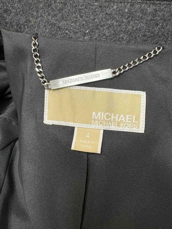 MICHAEL KORS EMBROIDERED PAISLEY CHARCOAL WOOL COAT SIZE 4 - WEARHOUSE  CONSIGNMENT