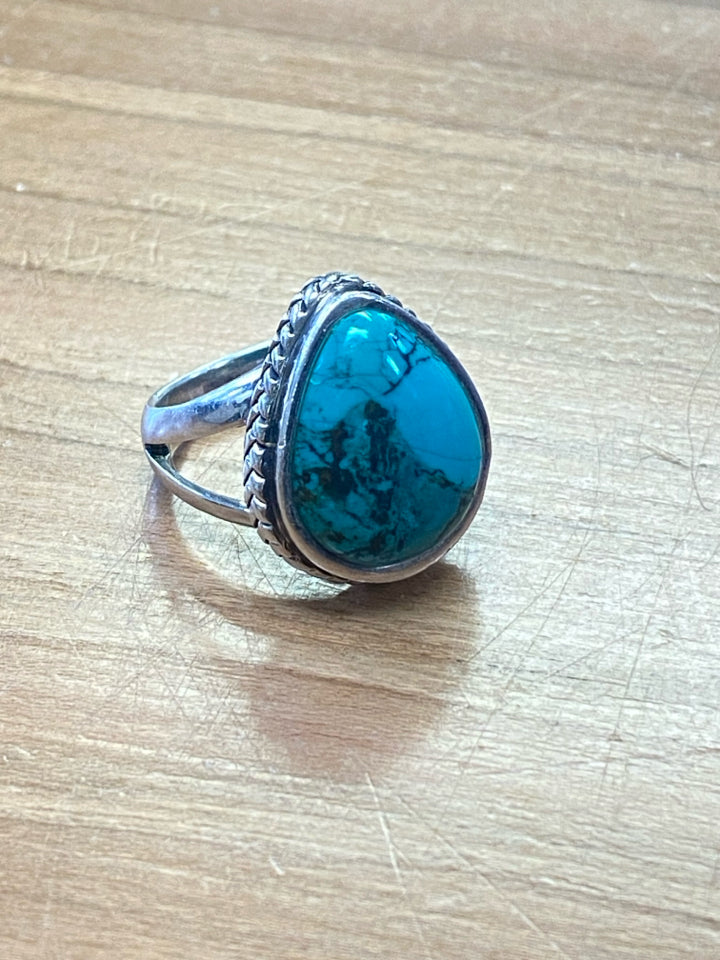 BARSE .925 ARTISAN CRAFTED TURQUOISE RING SIZE 8