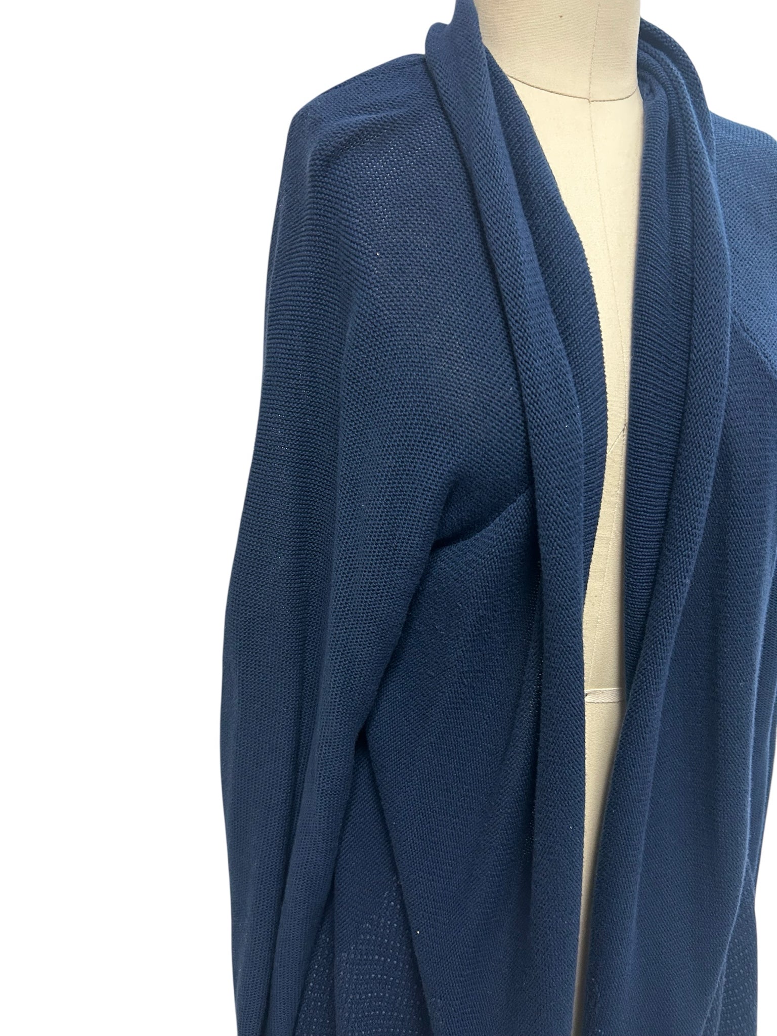 LILLY PULITZER NAVY TATUM FRINGE OPEN CARDIGAN SIZE 2XL