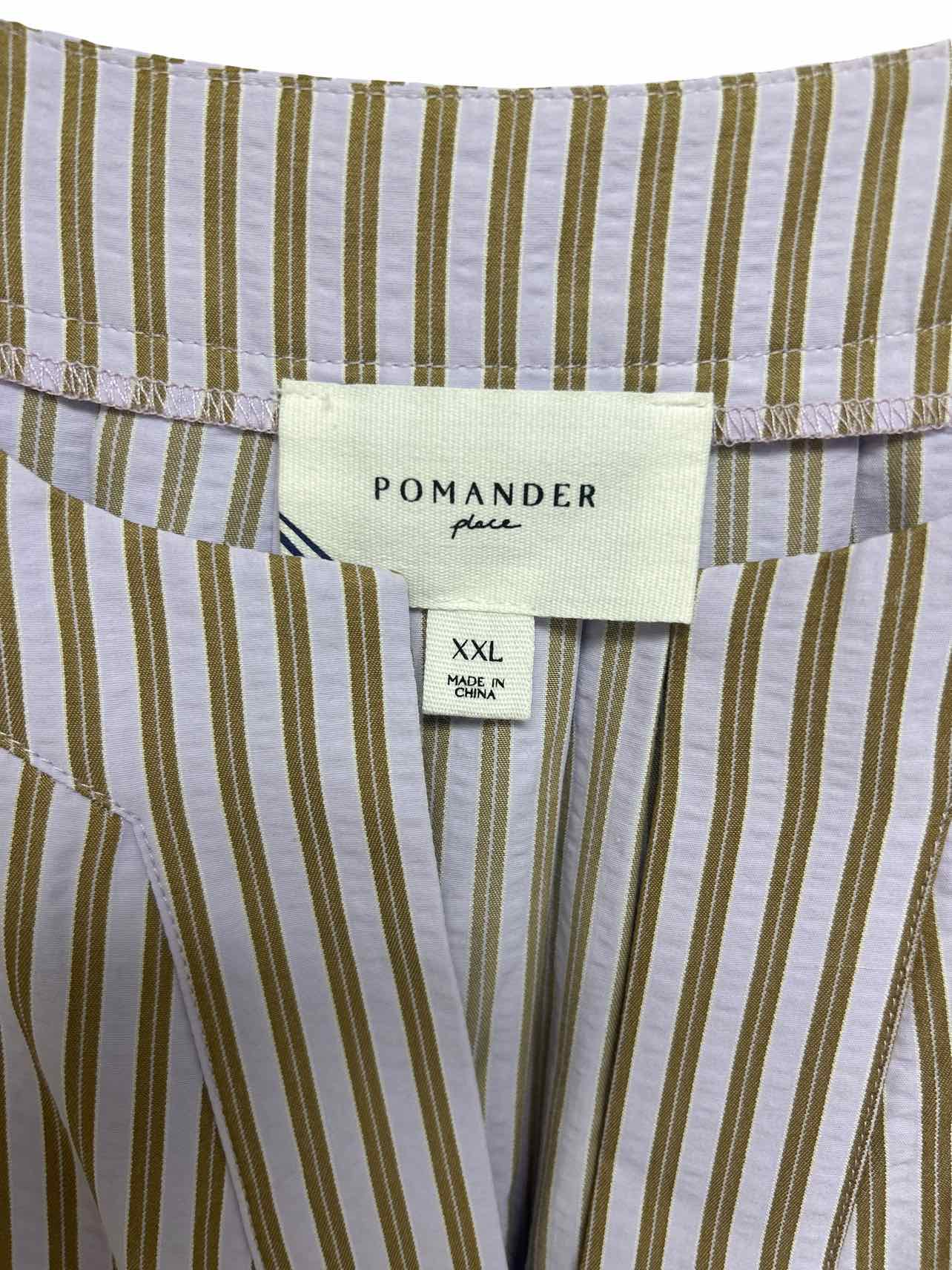 POMANDER PLACE LILAC STRIPE FINLEY FLUTTER SLEEVE DRESS SIZE: XXL