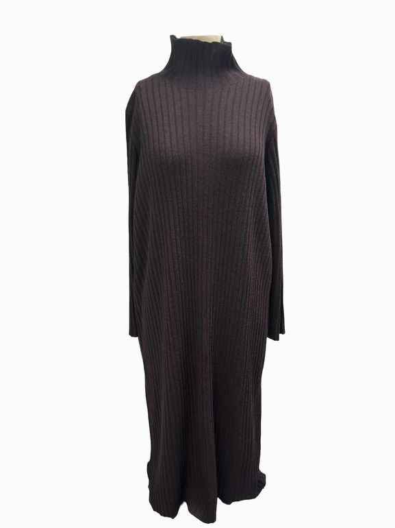 EILEEN FISHER NWT MERINO SCRUNCH NECK RIBBED SWEATER SIZE: L