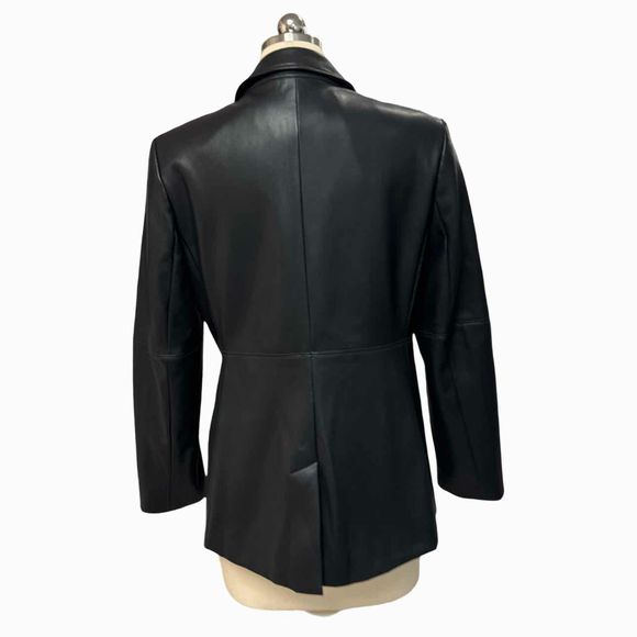 BANANA REPUBLIC VEGAN LEATHER BLACK BLAZER SIZE 8