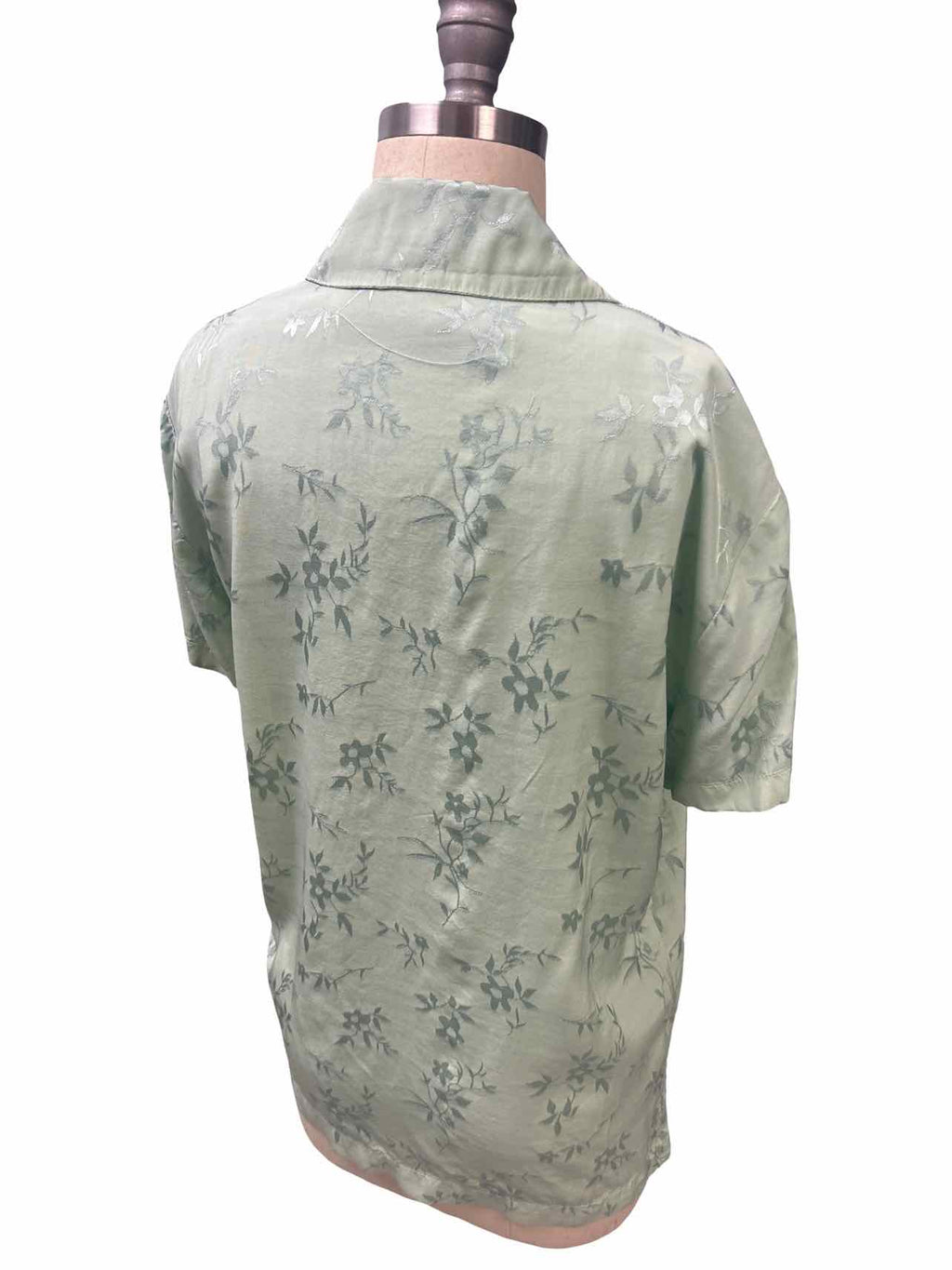 RAQUEL ALLEGRA SATIN FLORAL JACQUARD BLOUSE SIZE: 0
