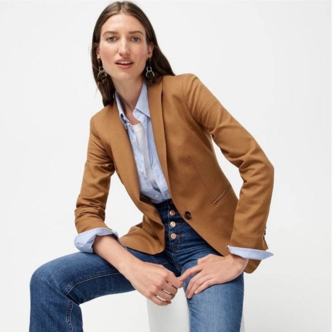 NWT J.CREW REGENT WOOL BLEND CAMEL COLOR BLAZER SIZE 2 TALL