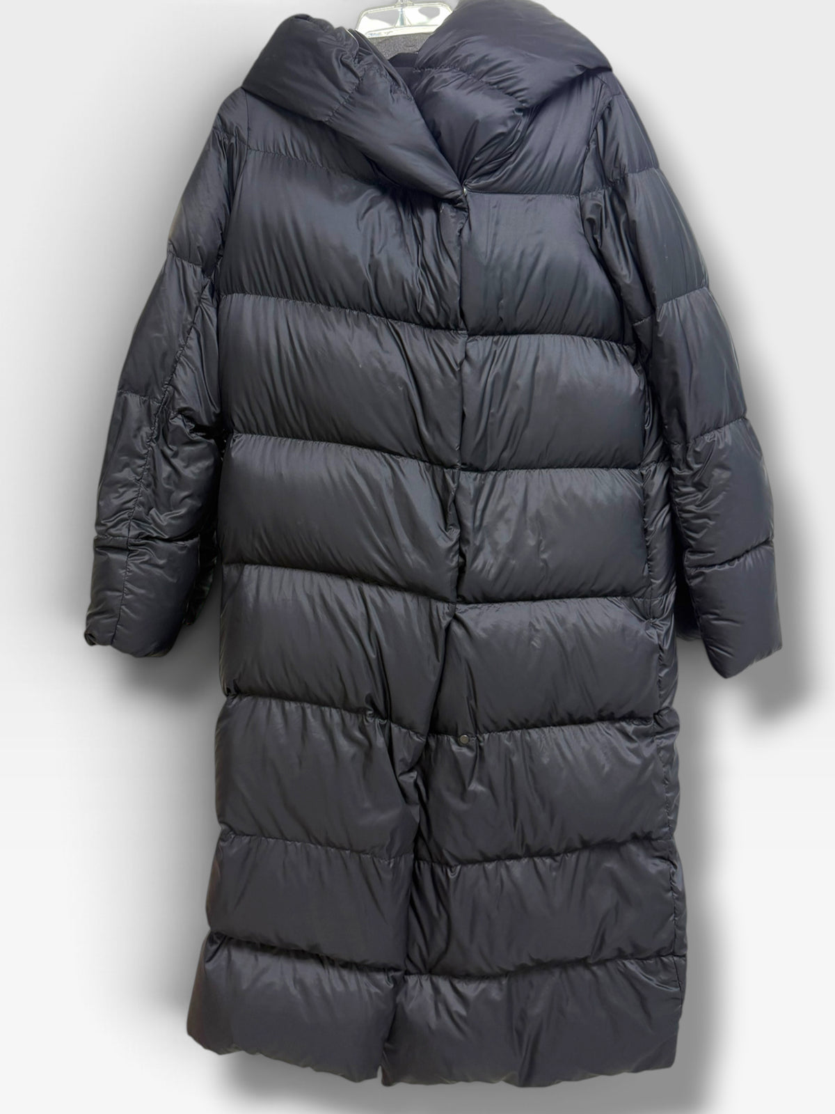 LULULEMON CLOUDSCAPE LONG PUFFER HOOD GOOSE DOWN FILL BLACK COAT SIZE 8