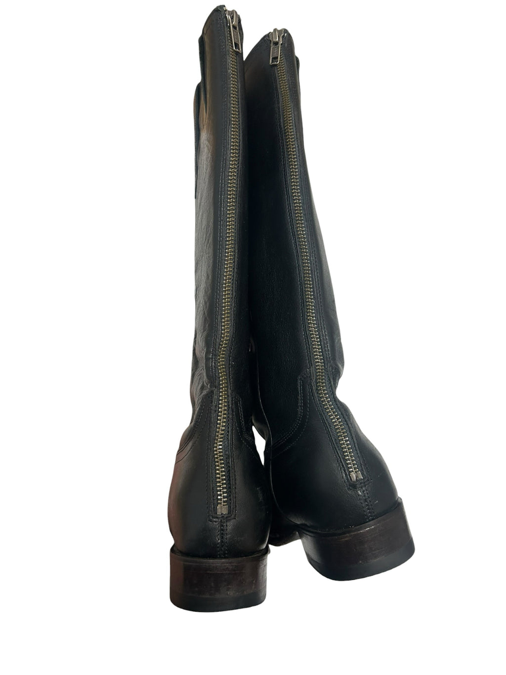 TECOVAS THE HAILEY TALL LEATHER EQUESTRIAN ZIP UP BLACK BOOTS SIZE 9