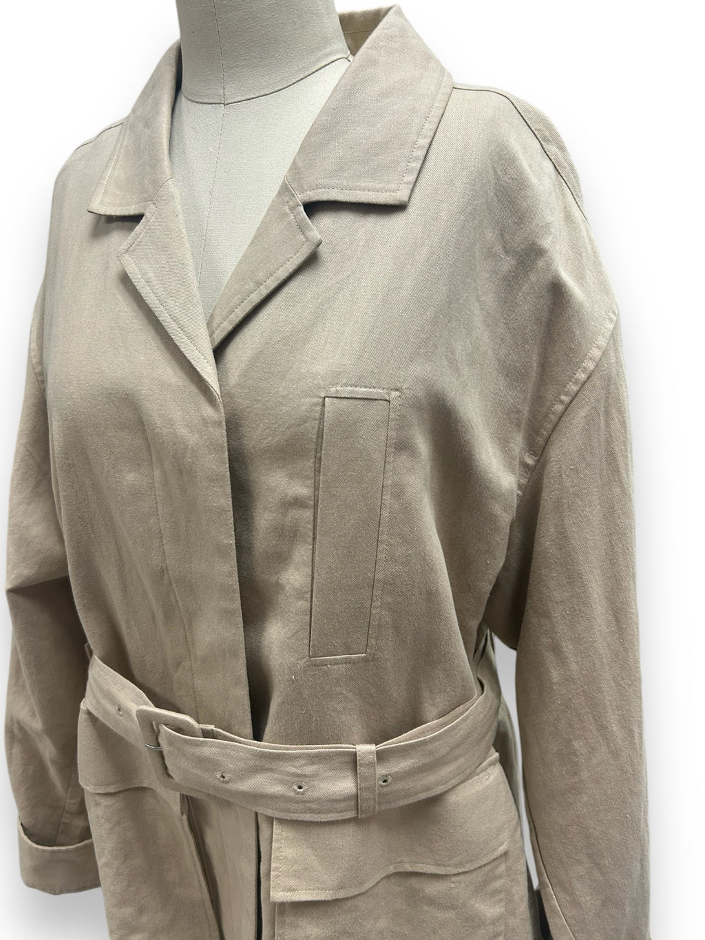 NEW! COS BELTED UTILITY JACKET TAN KHAKI SIZE LARGE