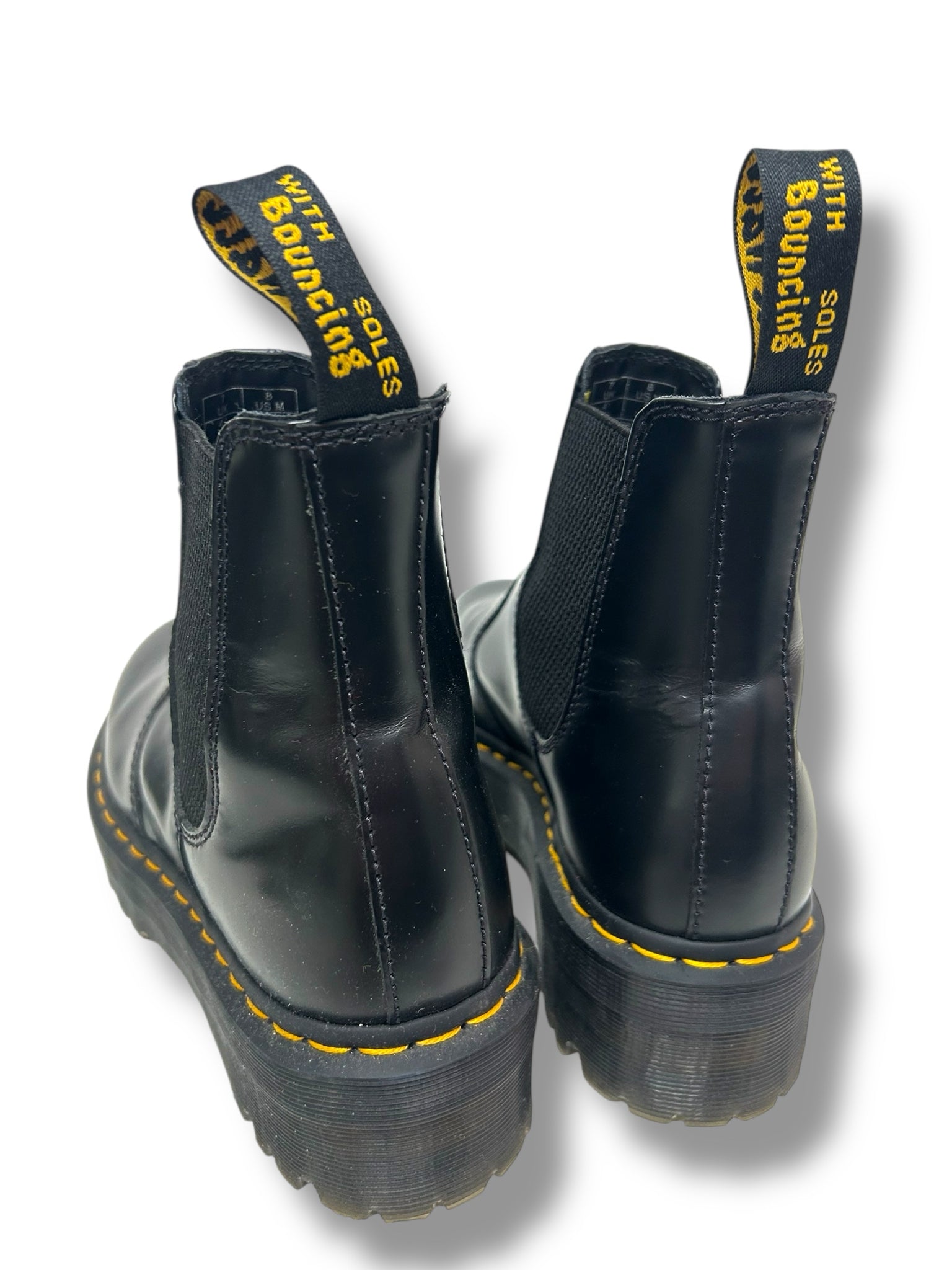 DR MARTENS 2976 SMOOTH LEATHER QUAD CHELSEA PLATFORM BOOTS SIZE 9