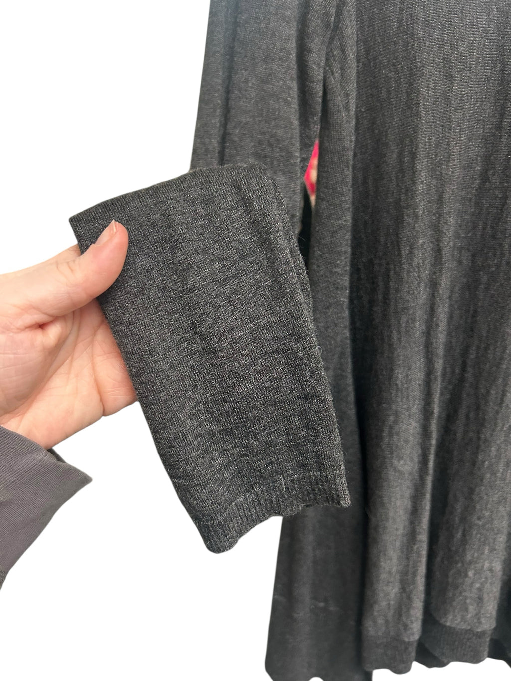 EILEEN FISHER CHARCOAL GRAY ALPACA WOOL BLEND SCOOP NECK SWEATER SIZE SMALL