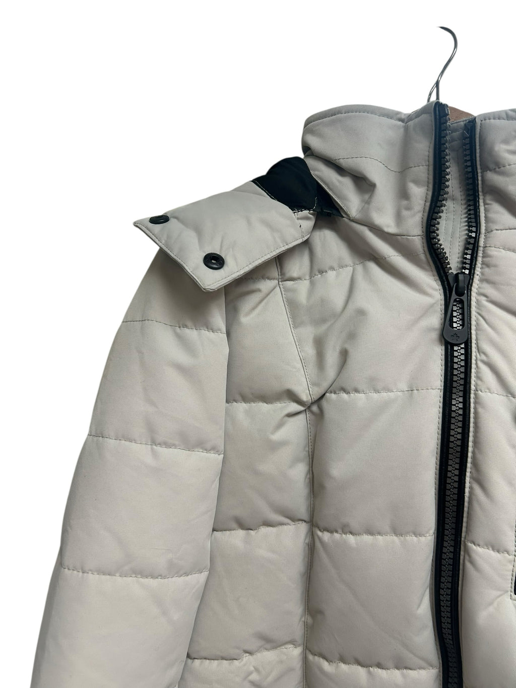 NOIZE HANNAH MID LENGTH CRUELTY FREE SNOW PALE WHITE PARKA SIZE MEDIUM