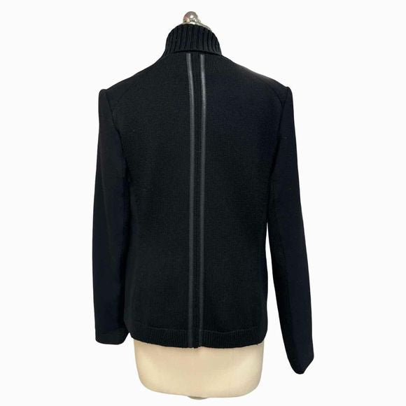 LAFAYETTE 148 FLORI WOOL SHAWL COLLAR MIX MEDIA BLACK BLAZER SIZE 8