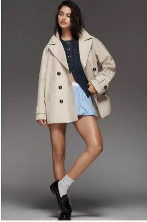 BARBOUR MAISY SHOWERPROOF DOUBLE BREASTED JACKET TAN KHAKI SIZE US 10 - WEARHOUSE  CONSIGNMENT