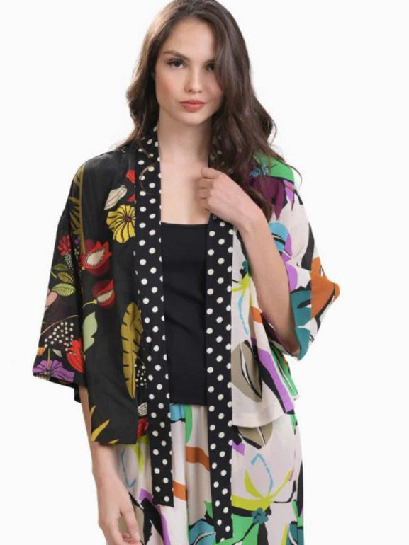 ALEMBIKA MIXED PRINT KIMONO STYLE SIZE: M