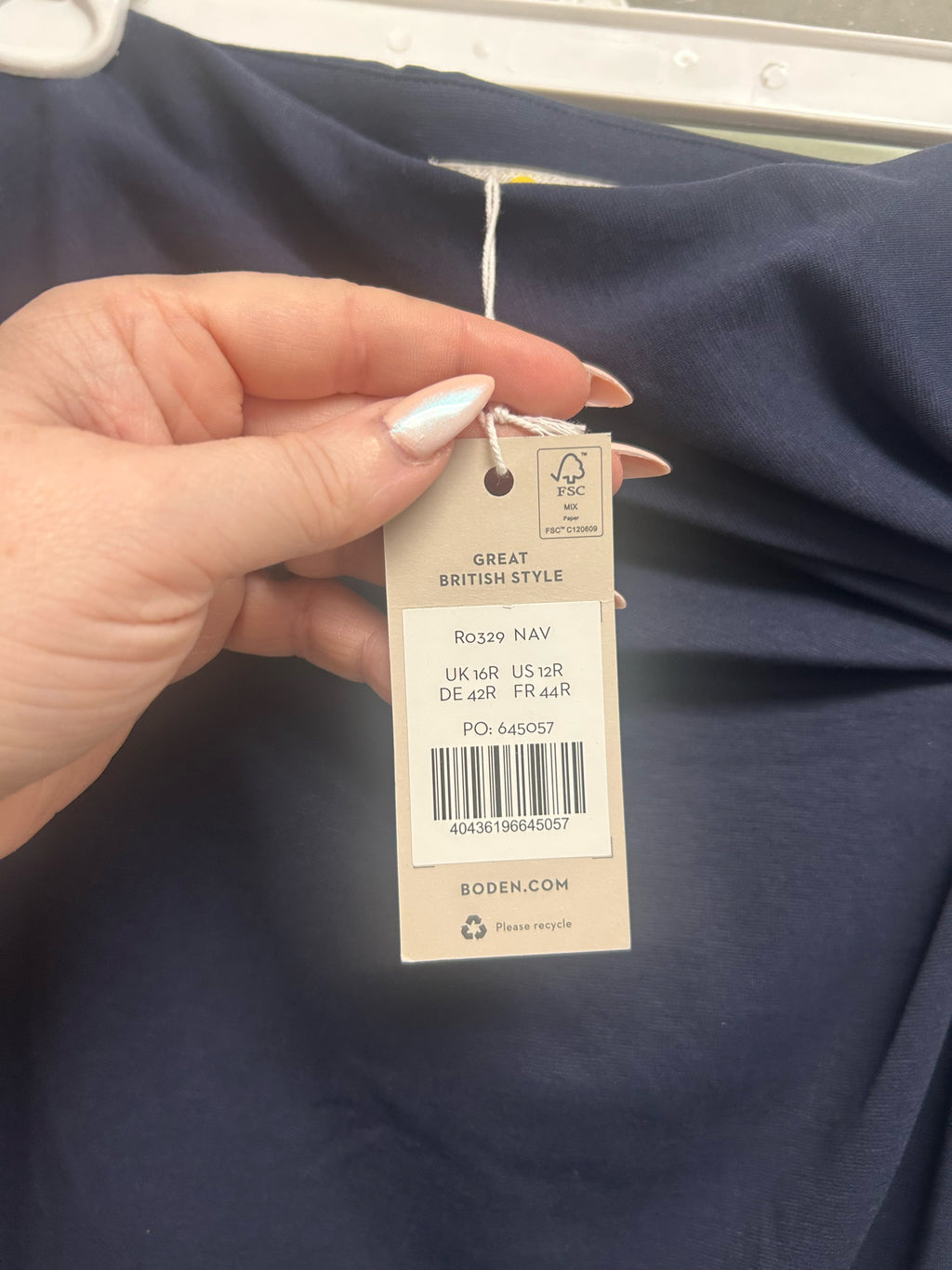 NWT BODEN NAVY JERSEY KNOT DETAIL SPLIT MIDI SKIRT SIZE 12