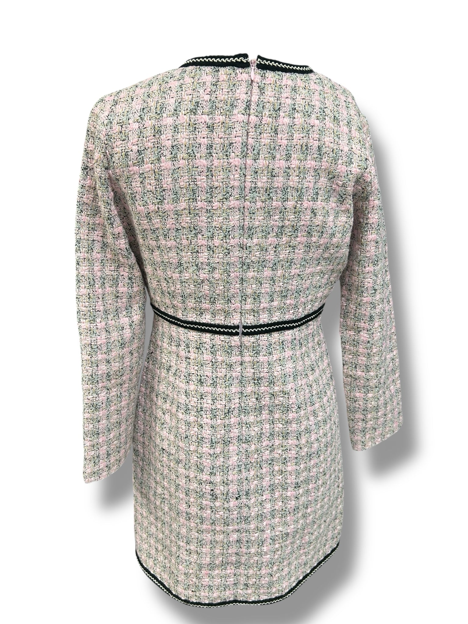 TUCKERNUCK POMANDER PLACE PINK BOW BRIGITTA TWEED DRESS SIZE XS