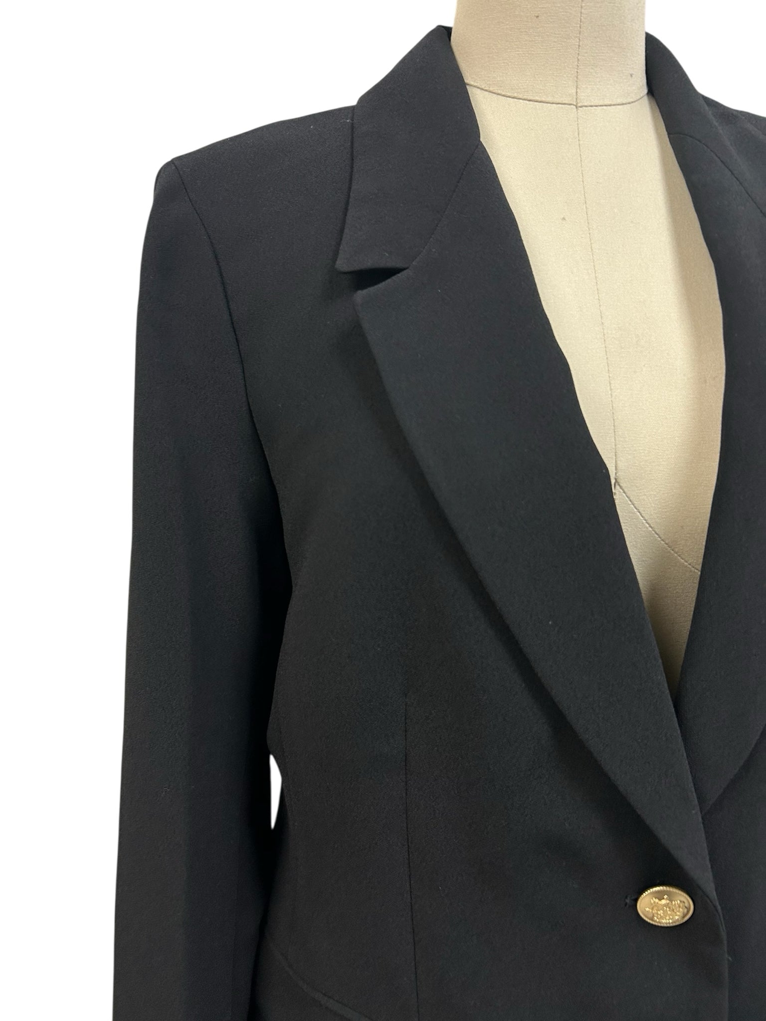 JCREW WILLA CITY CREPE BLAZER BLACK GOLD SIZE 12