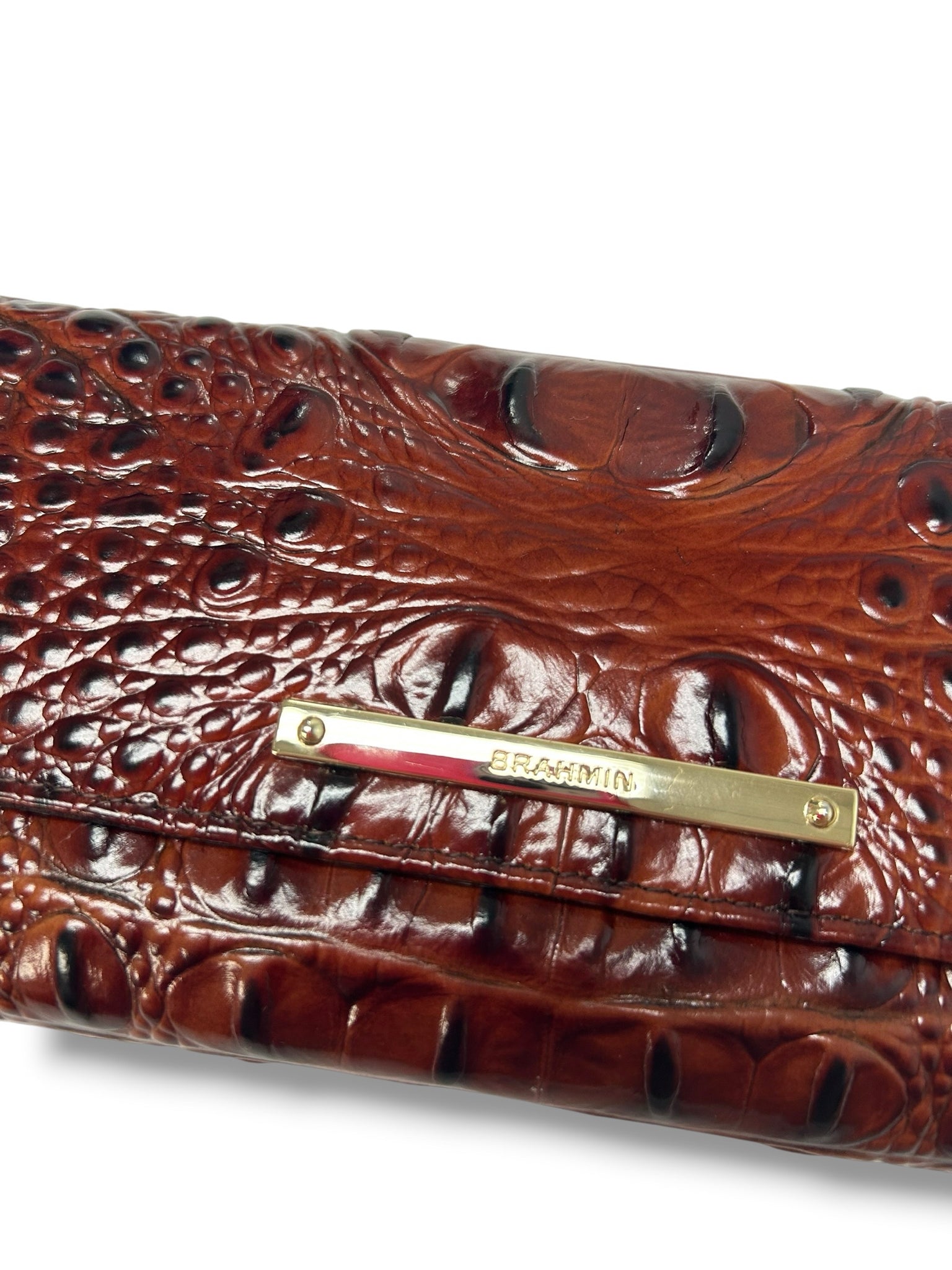 BRAHMIN CORDELIA CROC EMBOSSED WALLET IN PECAN MELBOURNE