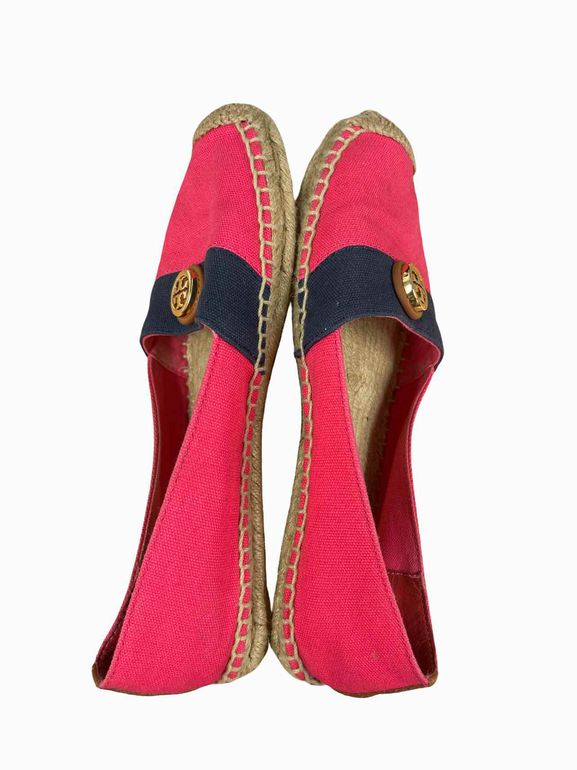 TORY BURCH CANVAS ESPADRILLES SIZE: 8