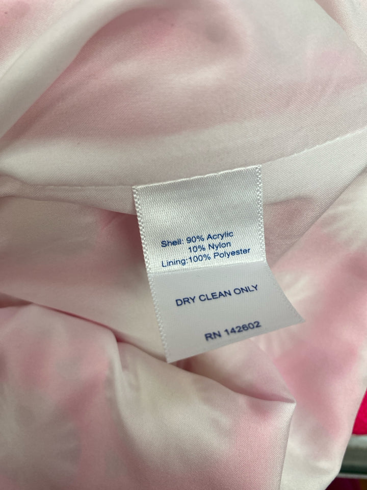 NWOT SAIL TO SABLE SPLIT NECK LINED FLORL CROCHET PINK WHITE MAXI DRESS