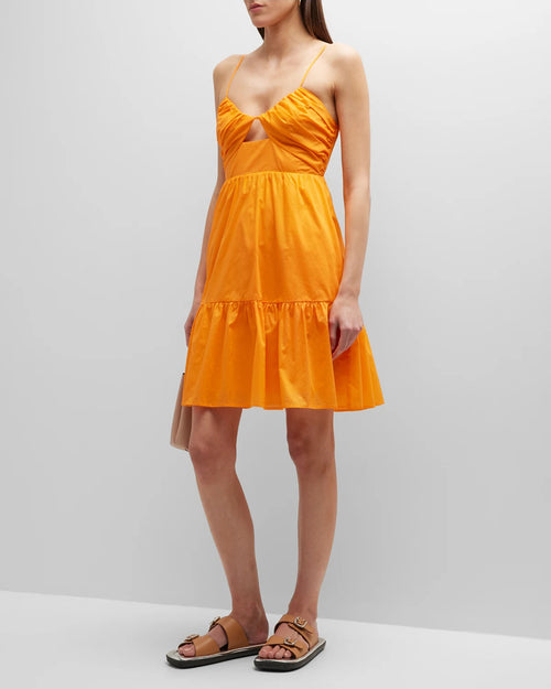 ANTHROPOLOGIE RAILS CHRISSY TANGERINE ORANGE TIERED DRESS SIZE SMALL