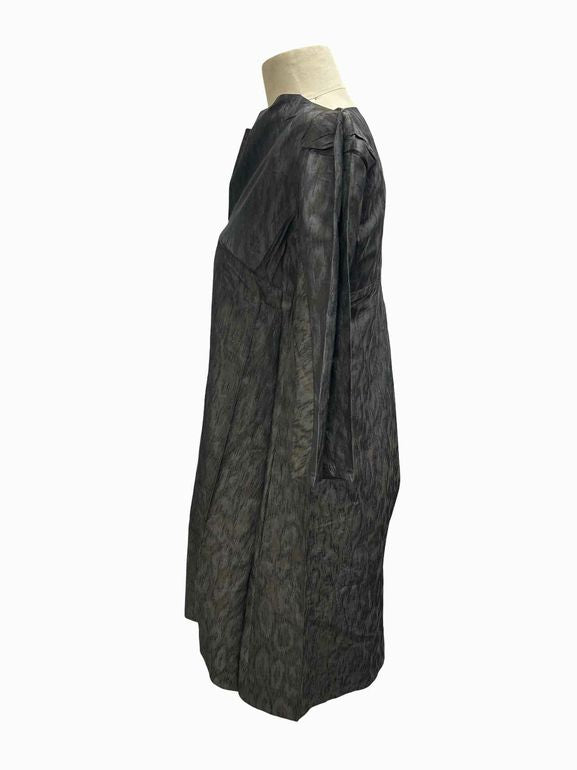 COTELAC  DRAPE NECK SATIN SHIFT DRESS SIZE:XS