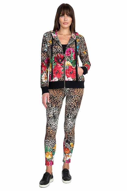 JOHNNY WAS SANDRA FLORAL LEOPARD ZIP UP HOODIE SIZE MEDIUM - WEARHOUSE  CONSIGNMENT