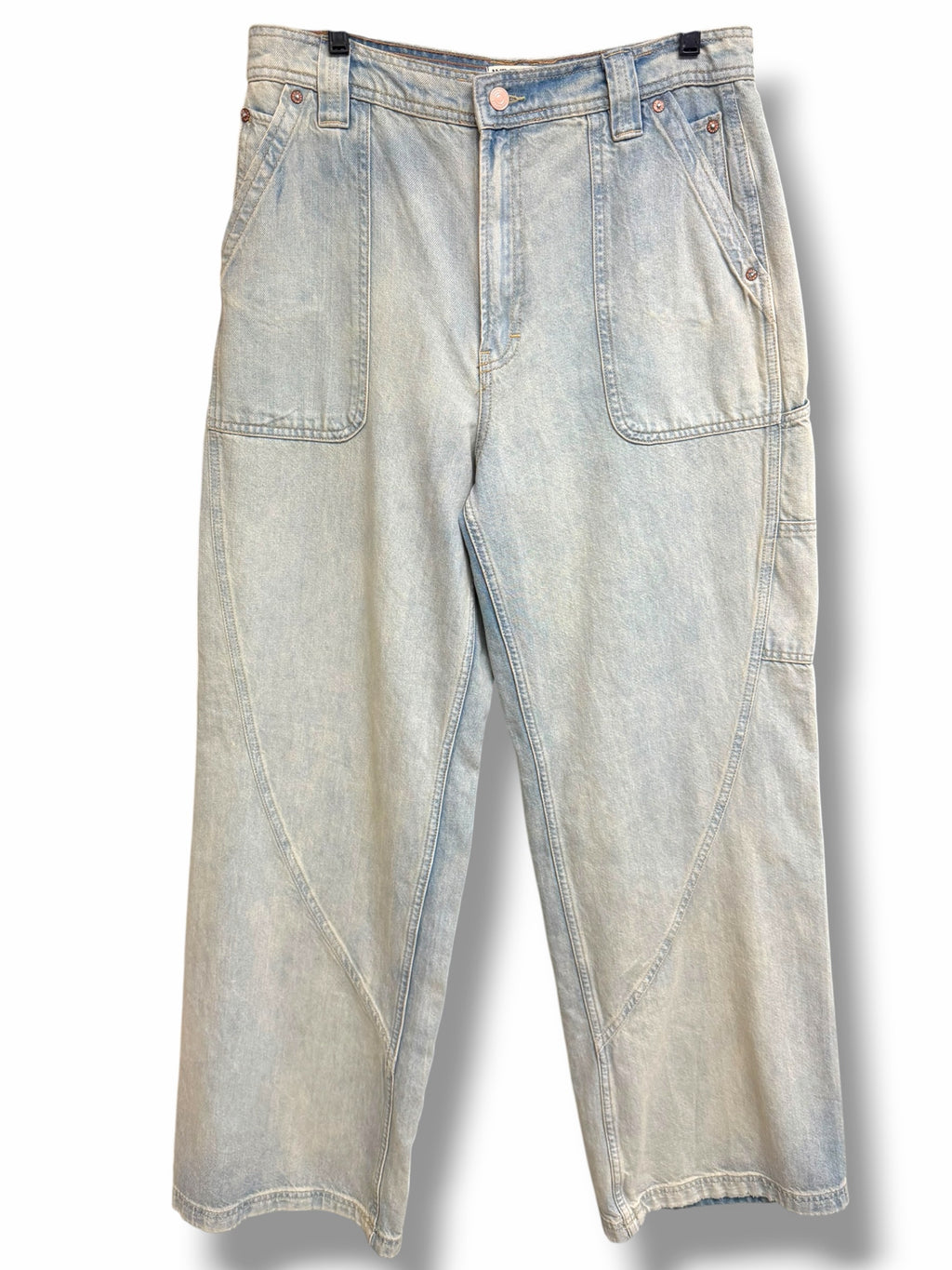 WE THE FREE HAYWIRE HI RISE WIDE LEG MINERAL WASHED JEANS SIZE 29