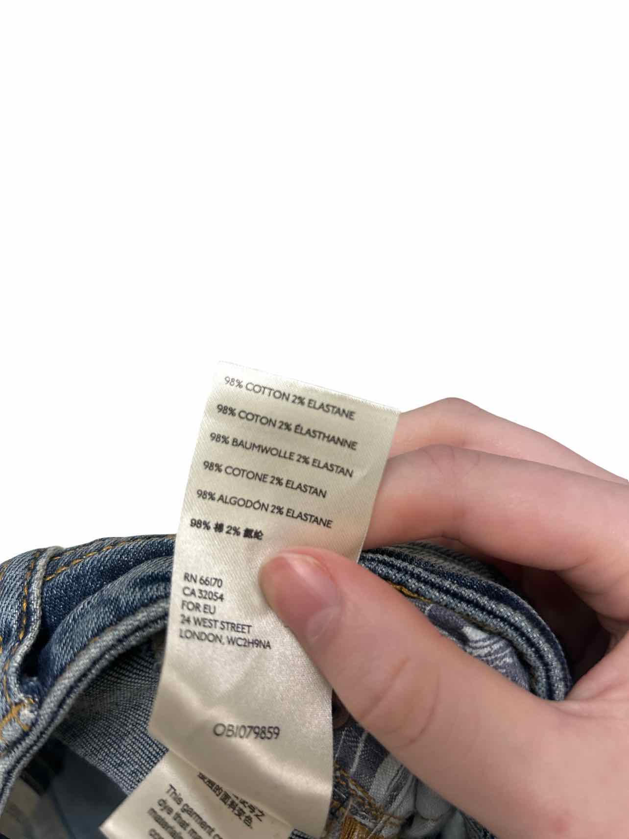 ANTHROPOLOGIE PILCRO & THE LETTERPRESS EMBELLISHED SLIM FIT DENIM SIZE: 28