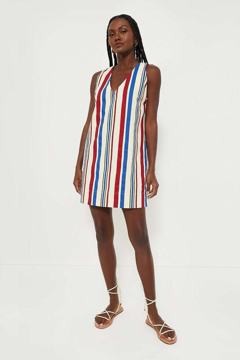 NWT POMANDER PLACE AMERICANA STRIPE KIRA MINI TANK DRESS SIZE XS