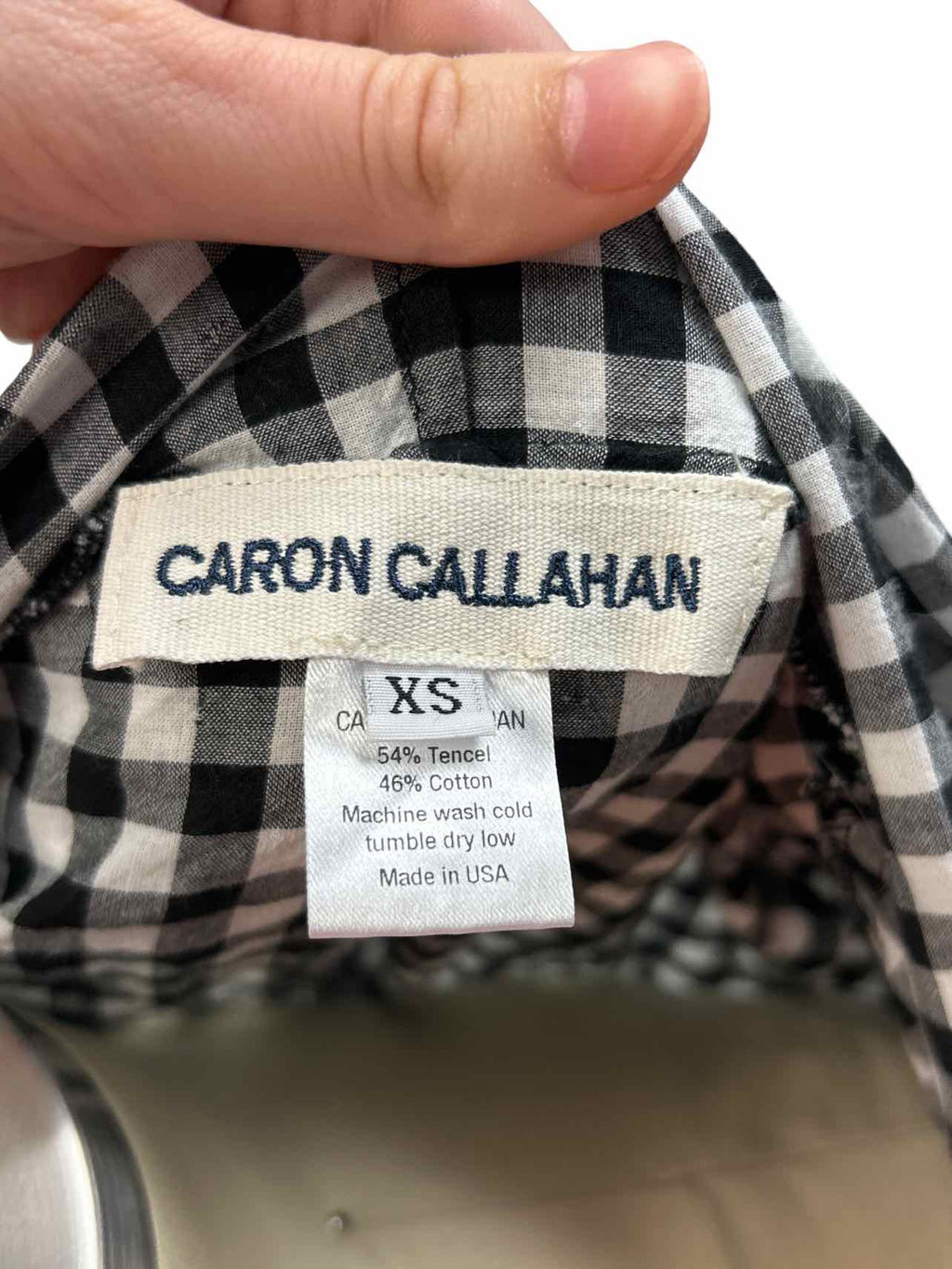 CARON CALLAHAN JULIEN GINGHAM TOP GARMENTORY SIZE: XS