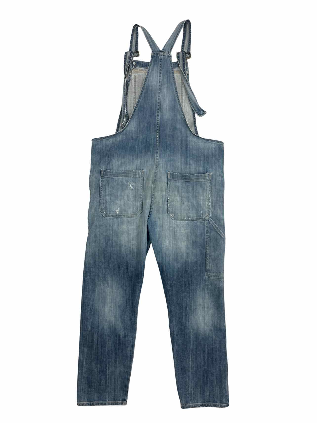 ANTHROPOLOGIE CITIZENS OF HUMANITY AUDREY DISTRESSED DENIM OVERALLS  SIZE: S