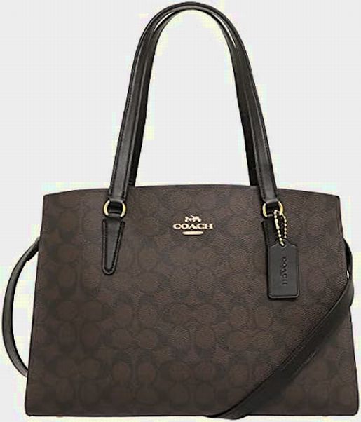 COACH NWT! 40 SIGNATURE TATUM 3 COMPARTMENT CARRYALL + CHARM BROWN CANVAS