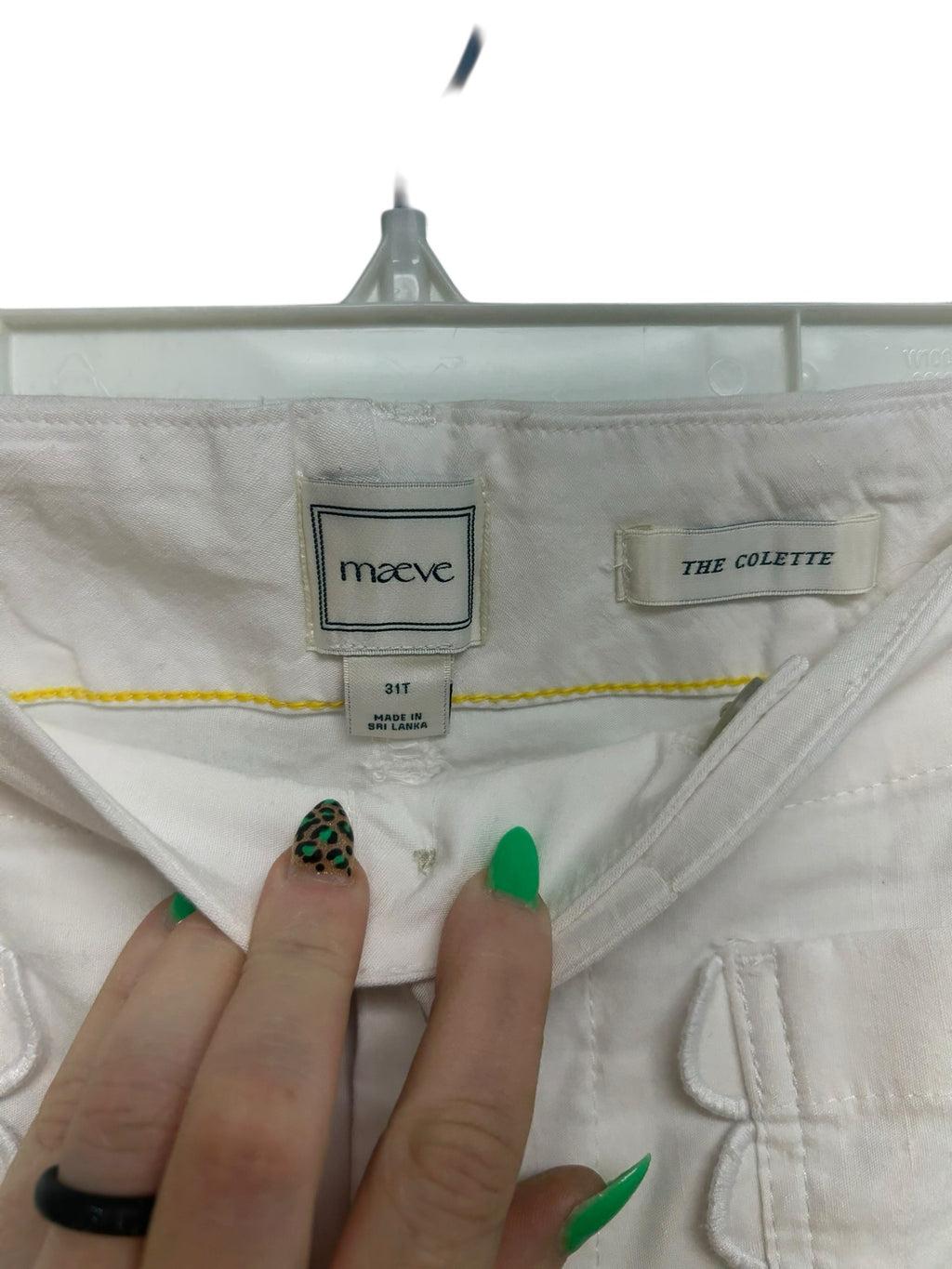 ANTHROPOLOGIE MAEVE THE COLETTE SCALLOP POCKET CROPPED WIDE LEG WHITE PANTS