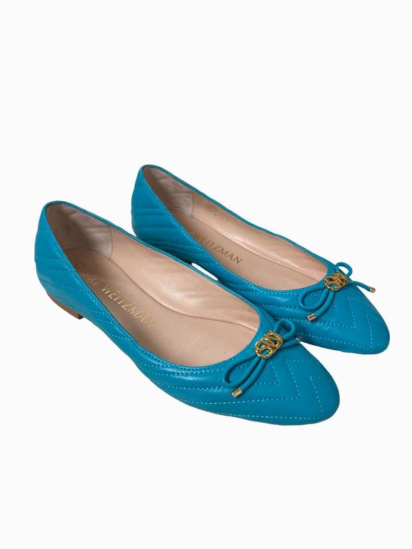 STUART WEITZMAN HILLIA QUILTED BALLET FLAT SIZE: 8.5