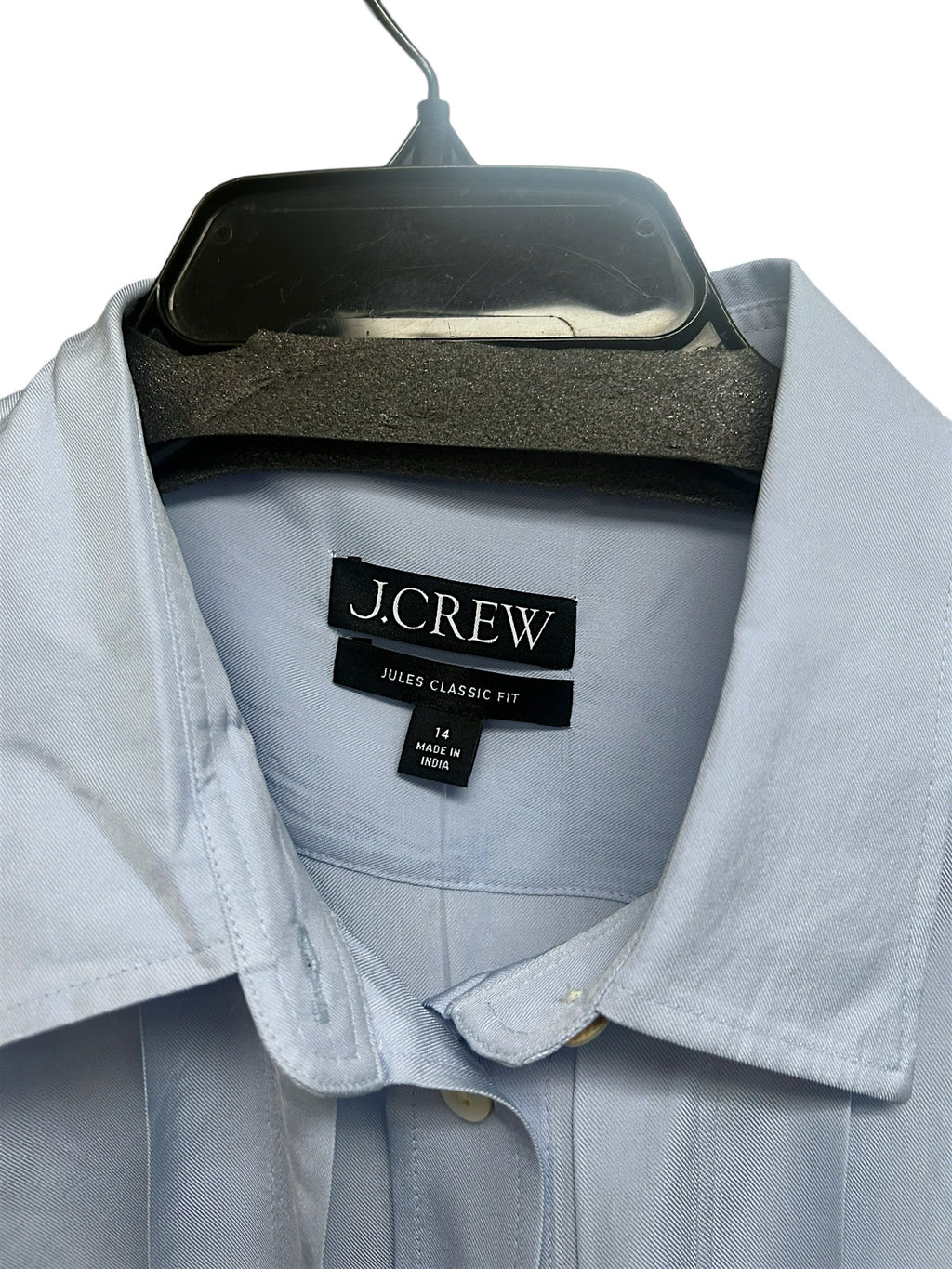 NWT J.CREW JULES CLASSIC FIT BLUE SATIN BUTTON UP SIZE 14