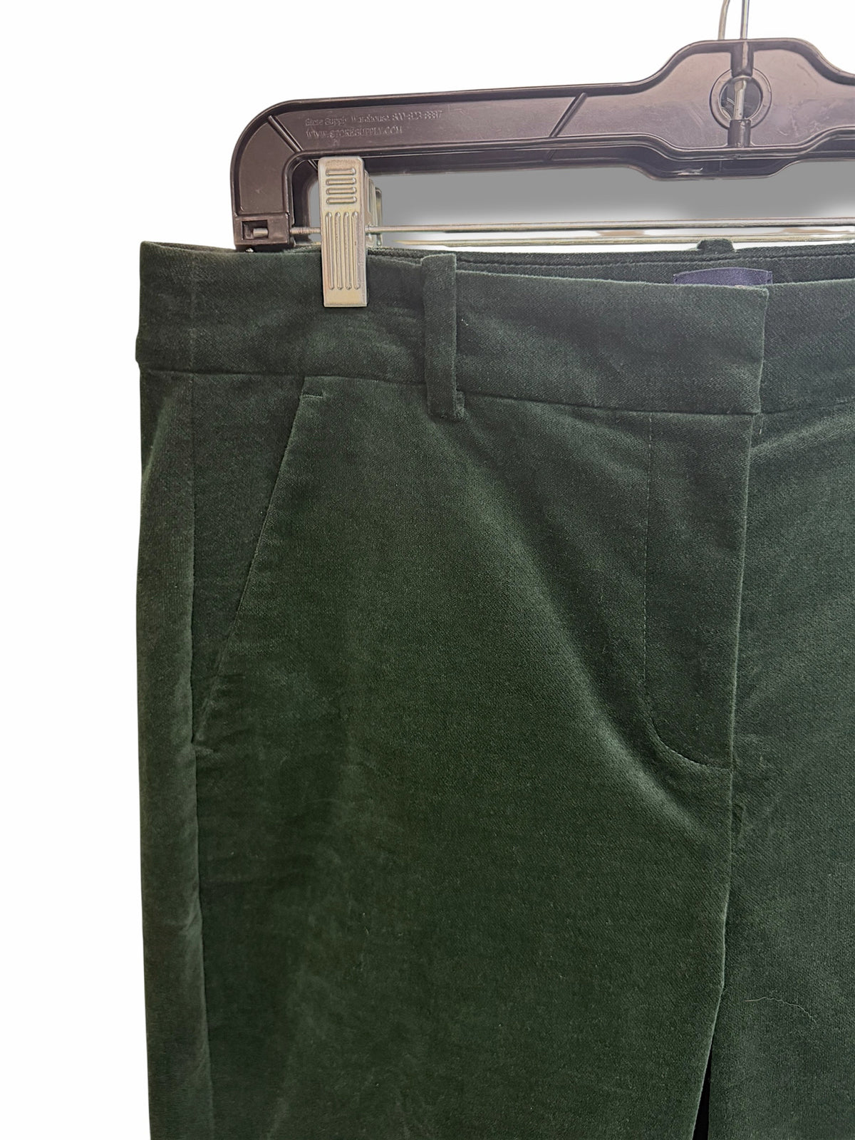 NEW WITH TAGS J.CREW FACTORY GREEN VELVET KELLIE STRAIGHT PANT SIZE 10