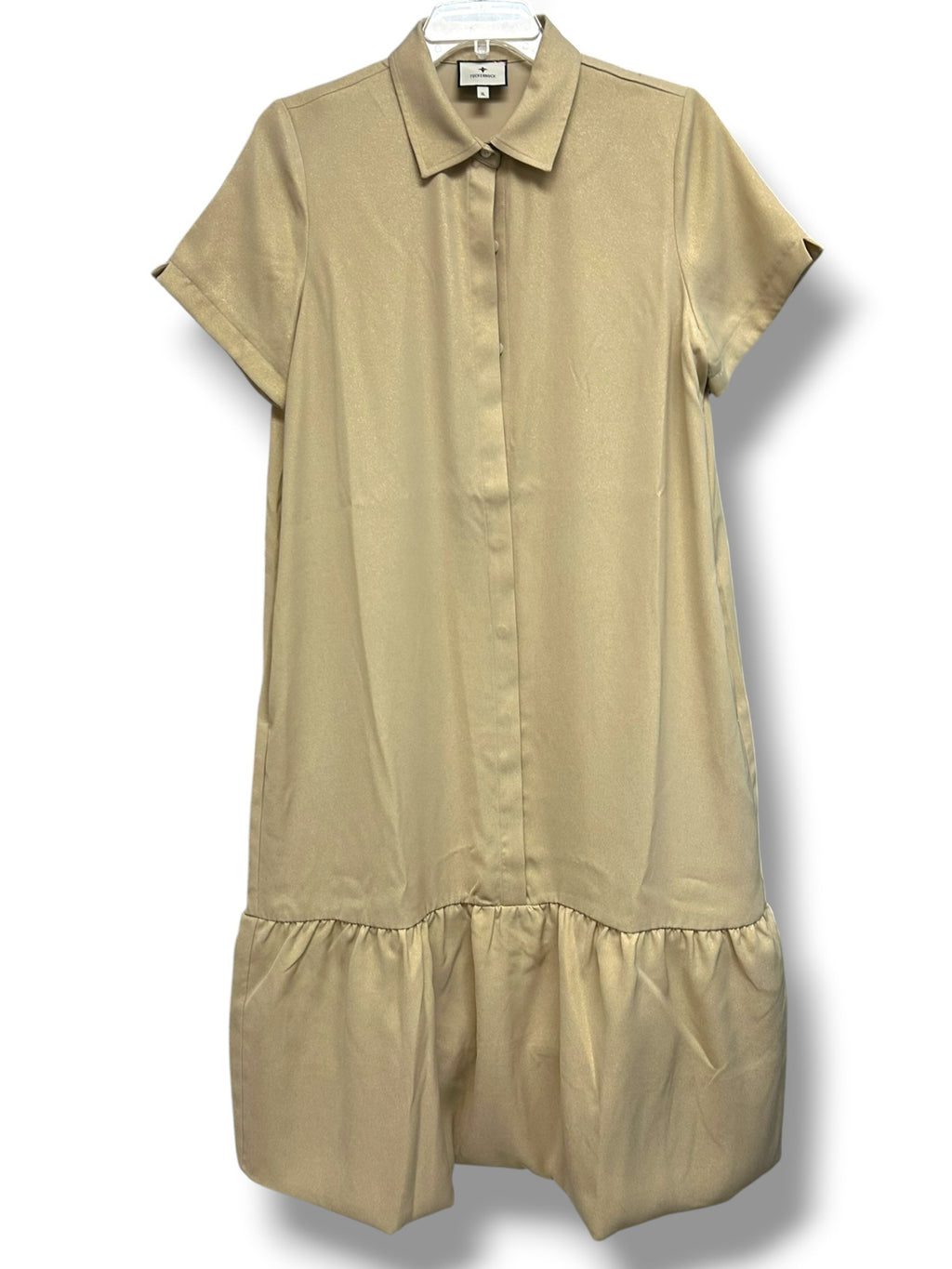 TUCKERNUCK MAXINE SHIMMER BUBBLE HEM MAXI GOLD DRESS SIZE XL