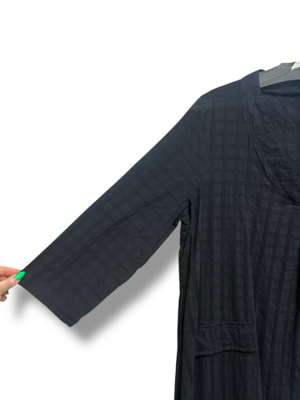 POMANDER PLACE TUCKERNUCK BLACK CAROLINE COTTON CAFTAN SIZE XXL