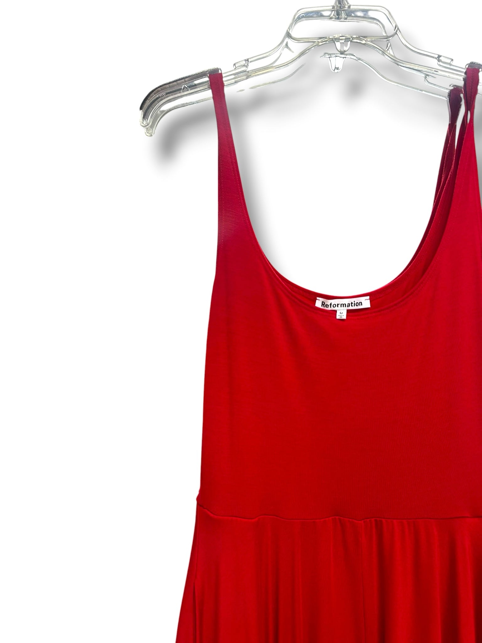 REFORMATION ROU SLEEVELESS KNIT MIDI RED TANK DRESS SIZE MEDIUM