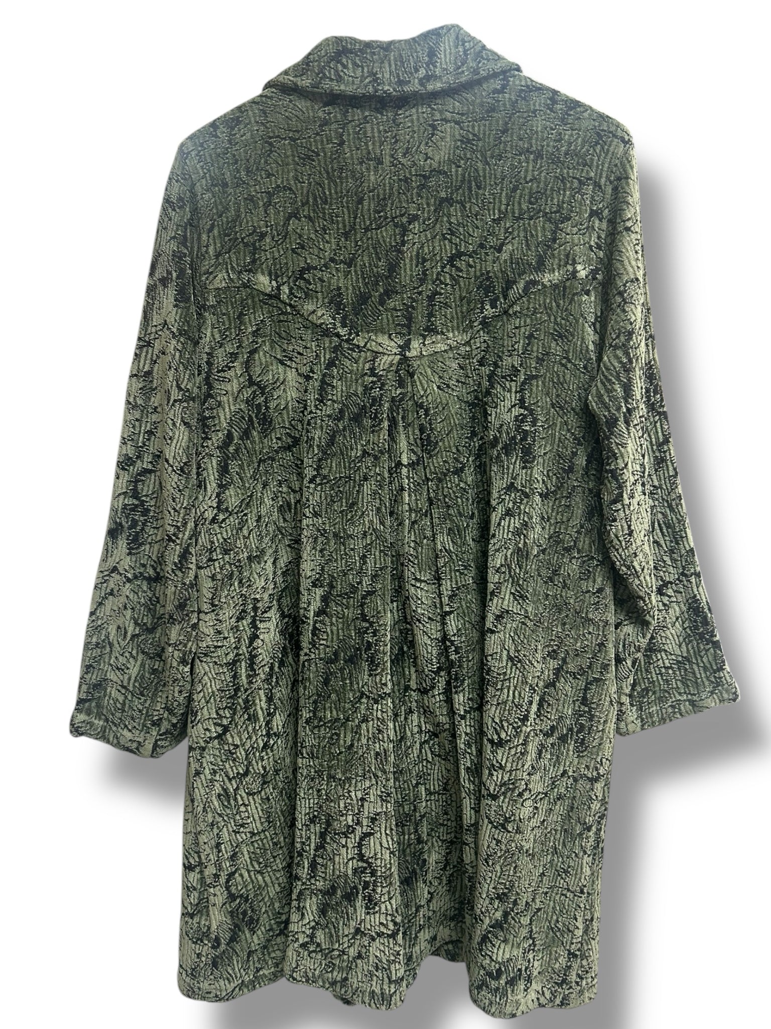 CMC GREEN LONG LENGTH TAPESTRY PRINCESS COAT SIZE LARGE